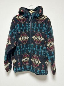 PENDLETON ペンドルトン　ボアジップフーディー フリースジャケット　L BLK ネイティブ　パーカー フルジップ