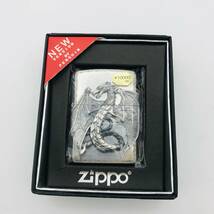 ZIPPO 未使用品 シルバー ワイバーン ドラゴンメタル 2006年製_画像2