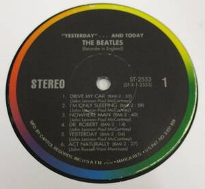 レコード盤のみ ## The Beatles / YESTERDAY ,,,AND TODAY [ CAPITOL ST-2553 ]復刻デッドストック ##