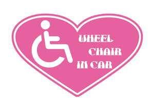 ★車椅子マーク いたわりステッカー 福祉車両、介護車両など ピンク ドライブサイン (c_r)♪