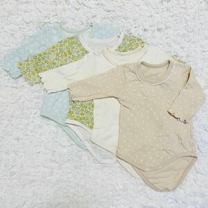 【バースデイ購入品】Tシャツ　長袖　肌着　下着　ロンパース　4枚セット　80cm 綿100% インナー　 ボディスーツ