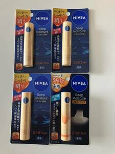 送料１４０円　新品　ニベア リップ モイスチャー ディープ リップクリーム はちみつ 4本