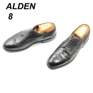 即決 ALDEN オールデン 26cm 8 967 メンズ レザーシューズ ウイングチップ 外羽根 黒 ブラック 革靴 皮靴 ビジネスシューズ