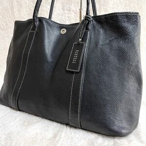 1円　BARNEYS NEW YORK バーニーズニューヨーク　トートバッグ　レザー　メンズ　シボ革　ユニセックス　A4収納可能　ビジネスバッグ　黒　