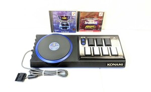 動作品・清掃済み★PS1・PS2／プレイステーション 「beatmania DJ／IIDX 専用コントローラー」＋ ソフト2本付き まとめて KONAMI