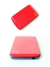 動作確認・清掃済み★BUFFALO／バッファロー 「HD-PE250U2-RD」 外付けHDD／ハードディスク 250GB つやスリムデザイン ルビーレッド_画像3