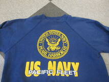 80s90s U.S.Navy スウェット L 紺 ヘインズ USA製 パールハーバー ヴィンテージ アーミー ミリタリー スウェット 海軍 Pacific Fleet _画像5