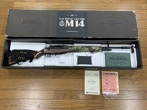 ○Y-058/東京マルイ U.S.ライフル M14 ウッドタイプストック /発射確認済/電動エアガン/TOKYO MARUI/1円～/