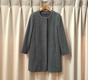 ANAYI wool Anne gola no color coat long coat gray Anayi wool no color coat M