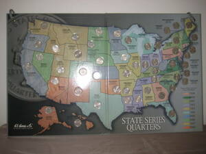 State Quarters Map - Us State Quarter Collector's Map ハードカバー 