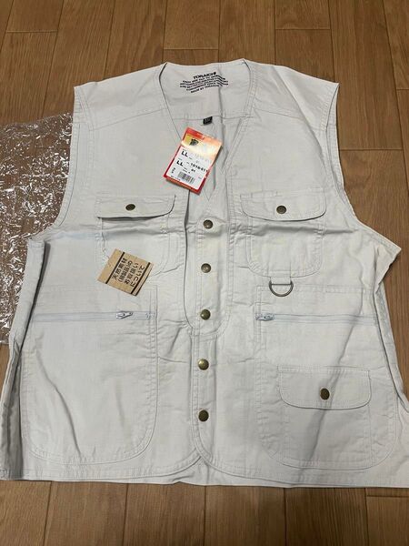 寅壱 ベスト作業着 1016-611 LLサイズ ベージュ 新品未使用 即日発送