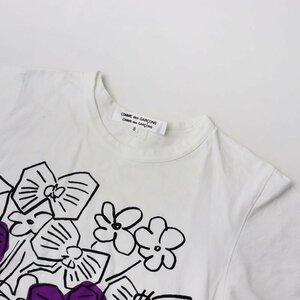 コムコム コムデギャルソン COMME des GARCONS 花瓶プリント 半袖Tシャツ S/ホワイト 白 TEE カットソー トップス【2400013661072】