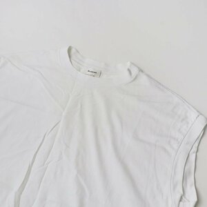 定価2.3万 ブラミンク BLAMINK コットンクルーネック刺繍ノースリーブTシャツ 1/ホワイト 白 カットソー 裾ロゴ【2400013687102】