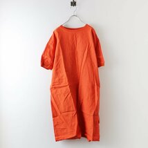 美品 中川政七商店 ナカガワマサシチショウテン 麻布Tシャツワンピース/オレンジ 半袖 リネン【2400013663397】_画像2