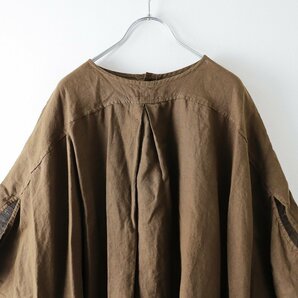 2020AW ネストローブ nest Robe リネンツイストスリーブ前開きワンピース F/ブラウン ブラウス 【2400013680653】の画像4