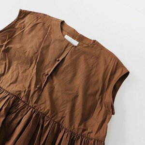 美品 定価4.8万 カディアンドコー Khadi and Co. j.s luxe GATHERED DRESS-ARIA ギャザードレス/ブラウン ワンピース【2400013701426】