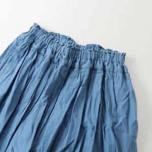 sa man sa Moss Moss SM2 Samansa Mos2 long flair skirt F/ blue bottoms pin tuck [2400013666817]