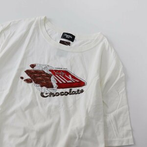 未使用 マーブルシュッド marble SUD コットン チョコレート刺繍 半袖Tシャツ L/ホワイト トップス【2400013696791】