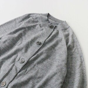 極美品 2023SS マーガレットハウエル MARGARET HOWELL COTTON CASHMERE コットン カシミヤ カーディガン F/グレー -.【2400013711715】