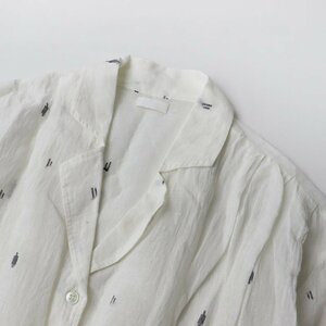 2023年 シーオール SEEALL SHIRTS JAMDANI ジャムダニ織 オープンカラータックシャツ 38/ホワイト ブラウス トップス【2400013709729】