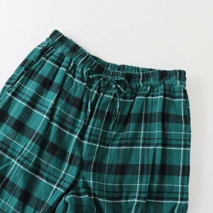 2023AW LUXE購入 ヴァジーラントマン Vas-y Lentement FRANNEL CHECK EASY PANTS フランネルイージーパンツ L/緑-.【2400013710336】