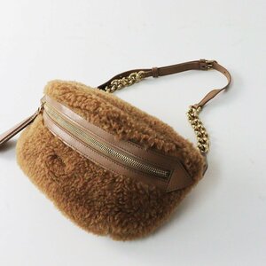  beautiful goods Max Mara MaxMara teddy bear waist bag / Brown bo Across body bag shoulder bag [2400013722544]