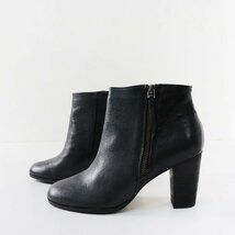 未使用 コールハーン Cole Haan Davenport Bootie ショート ヒール ブーツ 6/ブラック レザー サイドジップ 皮革 23cm【2400013711913】_画像2