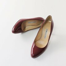 ペリーコ PELLICO エナメルプレーントゥパンプス 34.5/ボルドー系 ヒール パテント 21.5c【2400013703604】_画像5