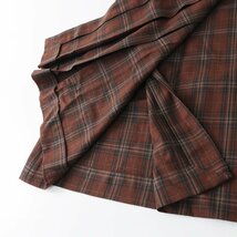 2021 マーガレットハウエル MARGARET HOWELL TONAL CHECK WOOL プリーツ スカート 2/ブラウン ボトムス【2400013709828】_画像8