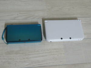 Nintendo 任天堂 ニンテンドー 3DS LL SPR-001 ホワイト + ニンテンドー3DS アクアブルー CTR-001 本体のみ 計2台 まとめ売り SDカード付き
