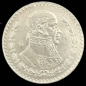 1966年 メキシコ1ペソ銀貨 銀貨 UNC 古銭