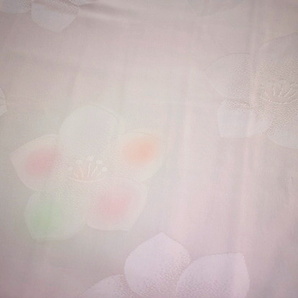 A40-27 即決 中古品 正絹 振袖用 長襦袢 ピンクぼかし 桔梗 裄67.5の画像4