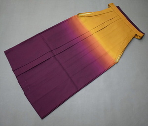 A59-16　即決 中古品 ポリエステル 卒業式用 袴 行灯型 からし紫ぼかし 94.5cm ⑥