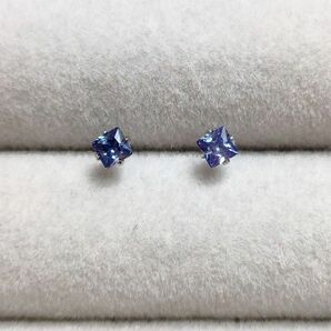 ☆プリンセスカット サファイア ピアス 