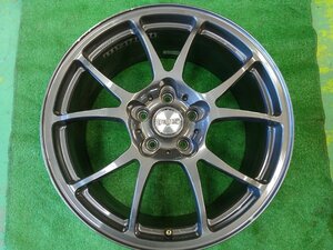 ■40758■TWS MotorSport T66-F ガンメタ 18インチ 8.5J ET44 5穴 PCD114.3 1本のみ 鍛造 傷有り 歪み小