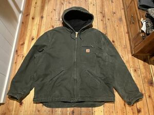 Carhartt USA輸入　ダック地　ジャケット 100円スタート　売り切り　2XL カーキ　モスグリーン　アクティブ　デトロイト　古着 work 