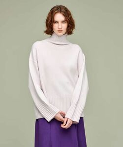 【uncrave WHITE】メリノウールハイネックニット　ラベンダーモーブ　2 長袖 セーター ニット タートルネック トップス