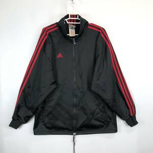 90s 00s アディダス adidas トラックジャケット ジャージ ブラック レッド Lサイズ RO131