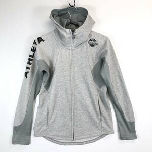 アスレタ ATHLETA フルジップパーカー グレー系 Sサイズ 薄手 記名あり