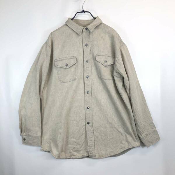 USA製 70s WOODSMAN コットンネルシャツ 長袖 ボタンシャツ