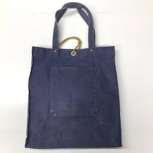  confidence Saburou canvas tote bag bottom tack length length navy inside side fastener pocket 