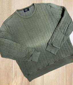 【希少】RRL Quilted Crew Neck キルティングスウェット L〜XL オリーブ