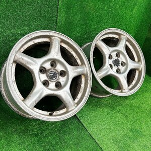 16×8j 5h ＋50 114.3 MAZDA マツダ RX-7 FD3S 純正 希少 アルミ ホイール ホイル 16 インチ in 5穴 pcd 2本 菅16-302