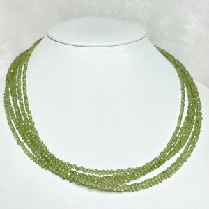 「ペリドット六連　160ct 天然石ネックレス　42cm 」necklace jewelry