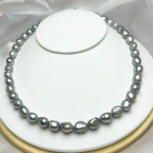 「本真珠ネックレスバロックパールネックレス6-8mm 39cm」天然パールネックレス　Pearl jewelry necklace