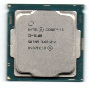 Intel ★ Core i3-8100　SR3N5 ★ 3.60GHz／6MB／8GT/s　4コア ★ ソケットFCLGA1151 ☆