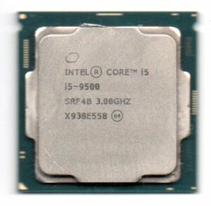 Intel ☆ Core i5-9500　SRF4B ★ 3.00GHz (4.40GHz)／9MB／8GT/s　6コア ☆ ソケットFCLGA1151 ★