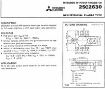 2SC2630【三菱電機】東京ハイパワー・リニアアンプ 144MHz帯ファイナル部品・未使用保管品 1ケの価格です。_画像2