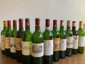 フランスワイン・ボルドー 空き瓶12本セット／シャトー・ラフィット・マルゴー・ラトゥール、他ボルドーボトル