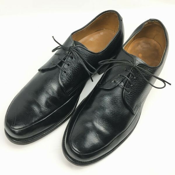 80年代以前?　フエルトタン/アメリカ靴ビンテージ品　portege 　Uチップ　ビジネスシューズ　黒　サイズ8E　25.5-26.0程度　管NO.WZE-152